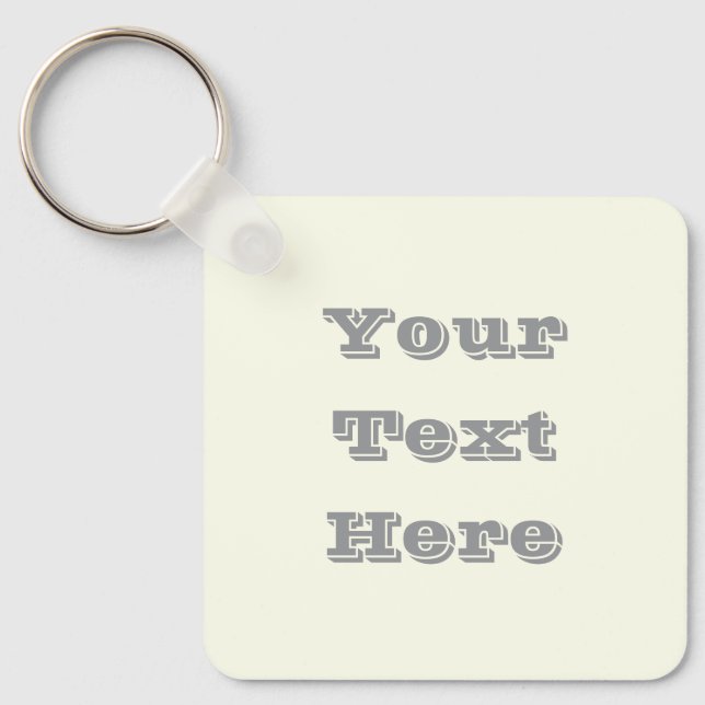 Chaveiro Cor Sólida do Pastel Branco Pálido Amarelo (Frente)