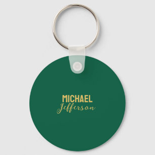 Chaveiro Cor verde dourado elegante moderno minimalista nom