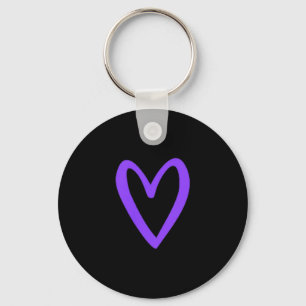 Chaveiro Coração Amor Retro Vintage Pequeno Coração Roxo Va