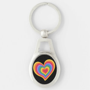 Chaveiro Coração arco-íris. Orgulho amor gay Colar chave