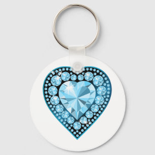 Chaveiro Coração Azul Topaz Gem