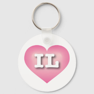 Chaveiro Coração Cinza-Rosa de Illinois - Grande Amor