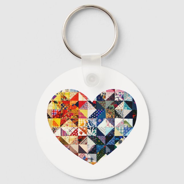 Chaveiro Coração Colorida Colorida Inclinada (Frente)