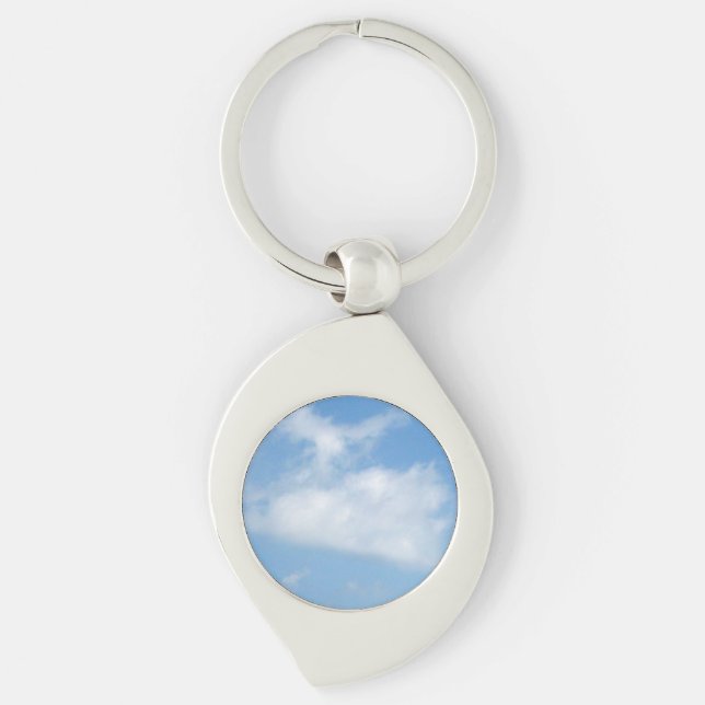 Chaveiro Coração com uma Foto de Nuvens J (Frente)