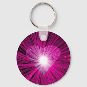 Chaveiro Coração Cor-de-Rosa