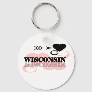 Chaveiro Coração cor-de-rosa Wisconsin
