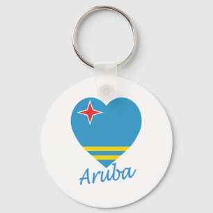 Chaveiro Coração da bandeira de Aruba