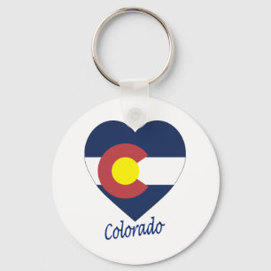 Chaveiro Coração da bandeira de Colorado