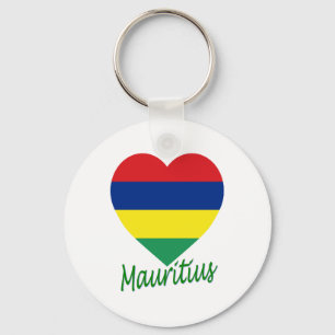 Chaveiro Coração da bandeira de Maurícia