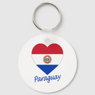 Chaveiro Coração da bandeira de Paraguai