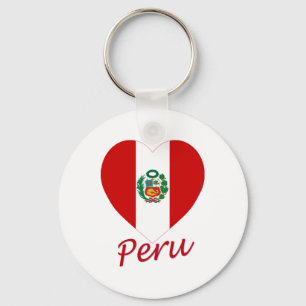 Chaveiro Coração da bandeira de Peru