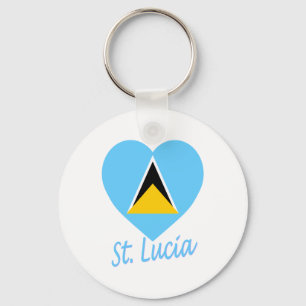 Chaveiro Coração da bandeira de St Lucia