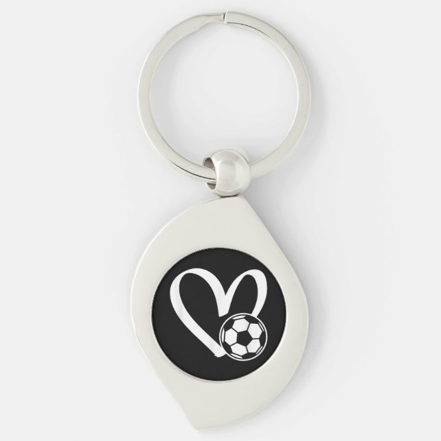 Chaveiro Coração da Bola do Futebol (Frente)