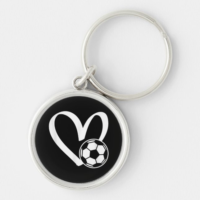 Chaveiro Coração da Bola do Futebol (Frente)
