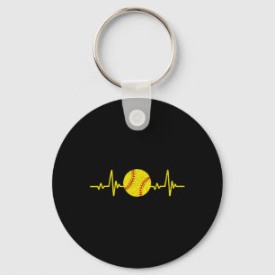 Chaveiro Coração de Amante de Softbol Vintage Retro Softbol