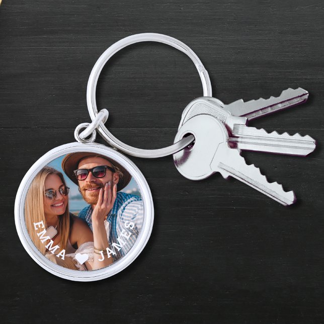 Chaveiro Coração de Amor de Foto de Casais Personalizada (Criador carregado)