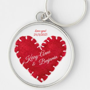 Chaveiro Coração de Amor Personalizado com Nomes e Mensagem