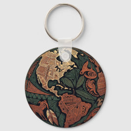 Chaveiro Coração de Gaia - Pingente Tribal Terra