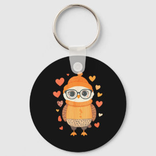 Chaveiro Coração de meninas amantes de coruja Dia dos Namor