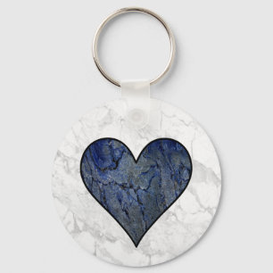 Chaveiro Coração de Pedra Azul