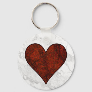 Chaveiro Coração de Pedra Vermelha