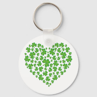 Chaveiro Coração de Shamrock Verde