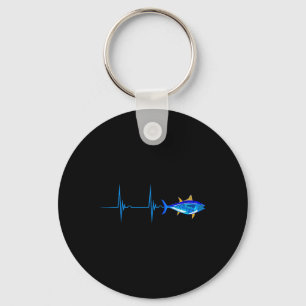 Chaveiro Coração do Atum Rabilho Ekg Linha de Pulso Peixe M