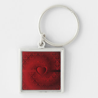Chaveiro Coração do damasco vermelho