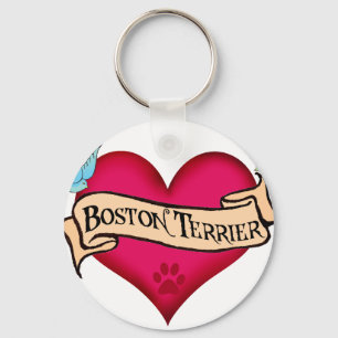 Chaveiro Coração do tatuagem de Boston Terrier