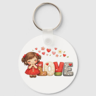 Chaveiro Coração doce "AMOR" e Travesseiro de lançamento de