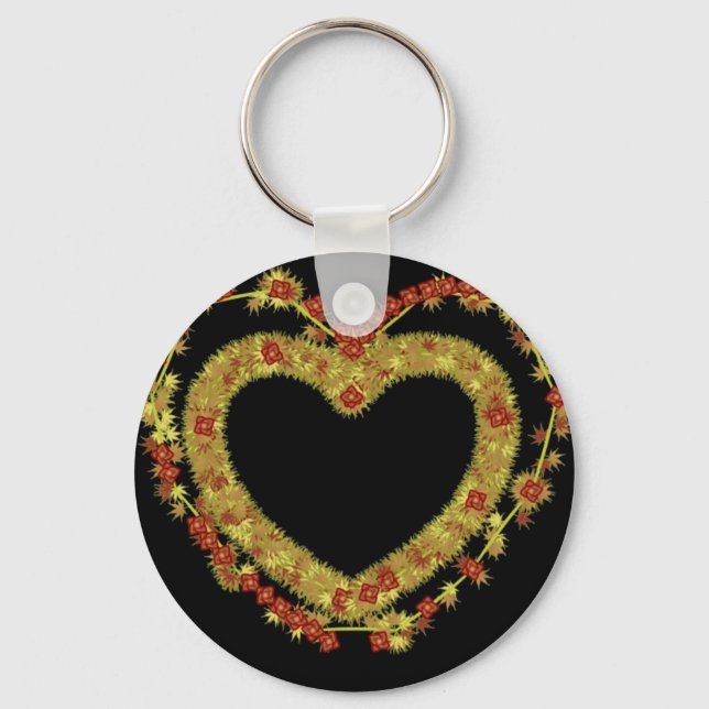 Chaveiro Coração Floral Decorativo (Frente)