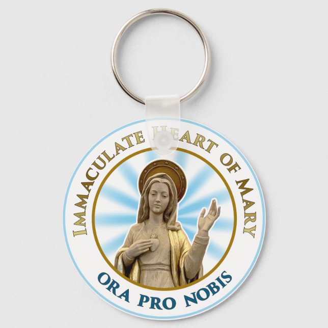 Chaveiro Coração Imaculado de Mary Ora Pro Nobis (Frente)