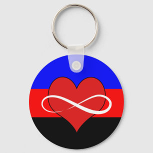 Chaveiro Coração infinito com bandeira