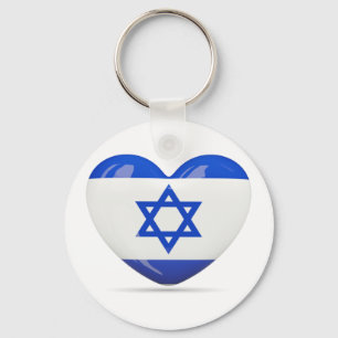 Chaveiro Coração israelita da bandeira