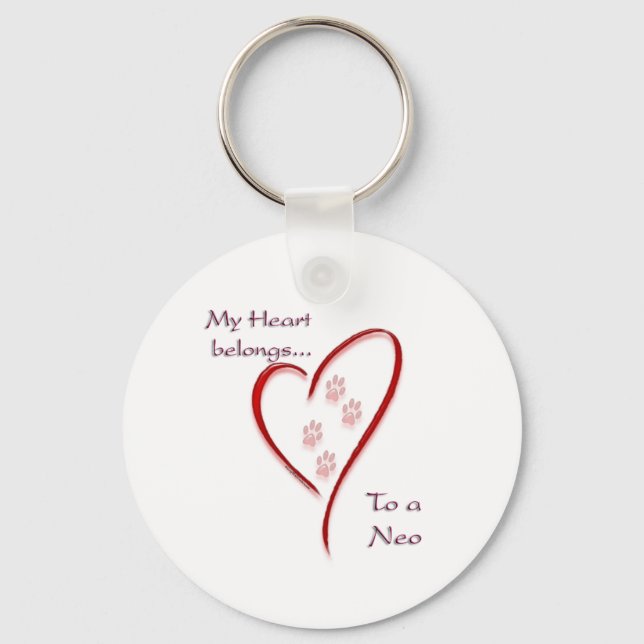 Chaveiro Coração Mastiff napolitano pertence (Frente)