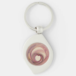 Chaveiro Coração, metal fractal