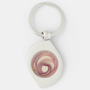 Chaveiro Coração, metal fractal