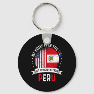 Chaveiro Coração Patriota Americano Peruano É Da Bandeira D
