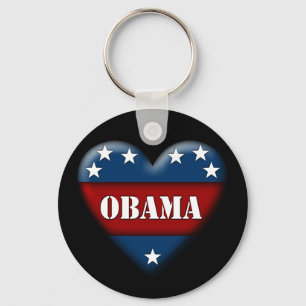 Chaveiro coração patriótico de obama
