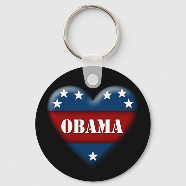 Chaveiro coração patriótico de obama (Frente)