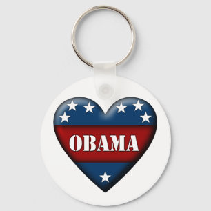 Chaveiro coração patriótico de obama