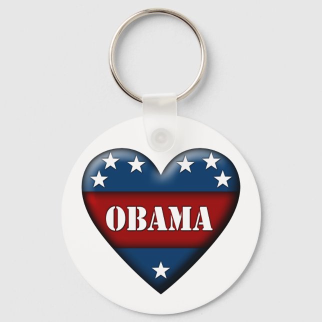 Chaveiro coração patriótico de obama (Frente)