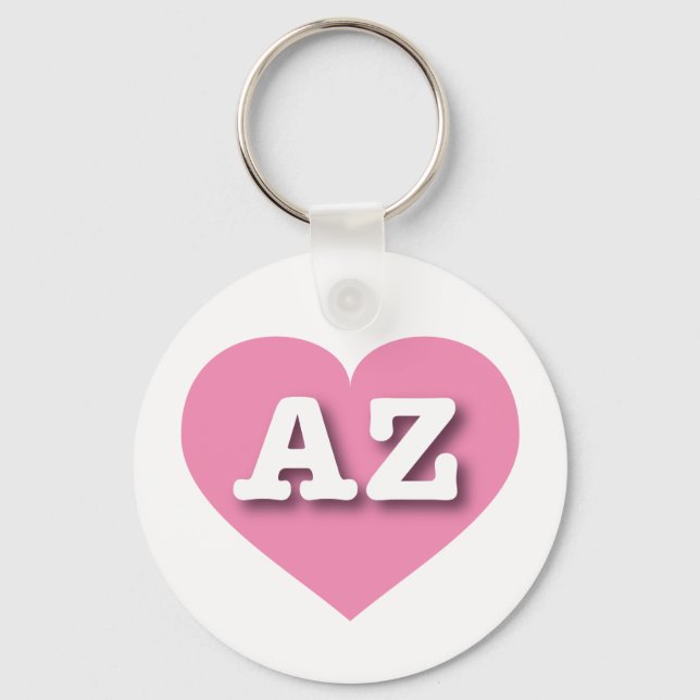 Chaveiro Coração Rosa arizona - Eu amo AZ (Frente)