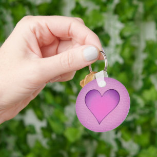 Chaveiro Coração Rosa e Roxo