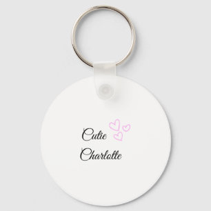 Chaveiro coração rosa glitter brilho simples minimalista ad