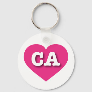 Chaveiro Coração Rosa Quente da Califórnia - Grande Amor
