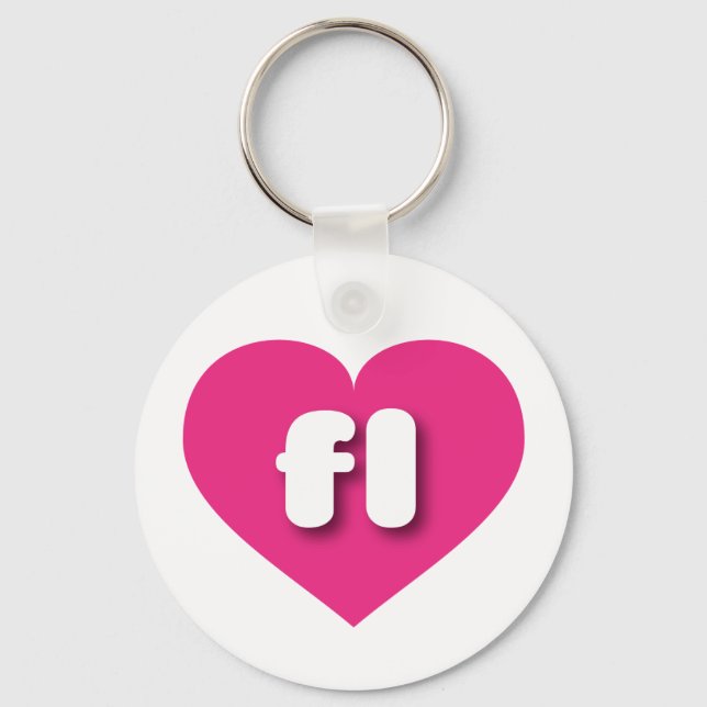 Chaveiro Coração rosa-quente da Flórida - Eu adoro o Fl (Frente)