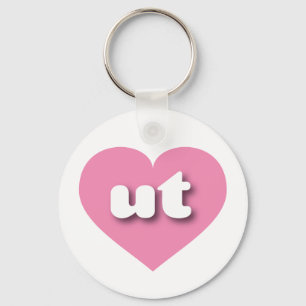 Chaveiro Coração Rosa Sólido de Utah - amor
