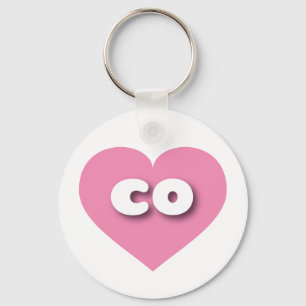 Chaveiro Coração Rosa Sólido do Colorado - amor