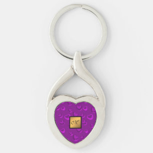 Chaveiro Coração Roxo Elegante Moderno e Elegante de Luxo